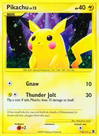 Pikachu 112/111 Rising Rivals Pokemon card