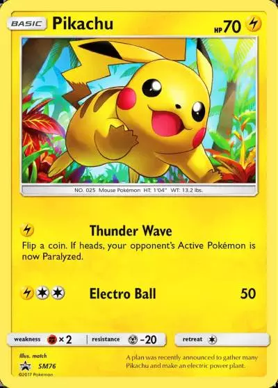 Pikachu SM76/248 SM Black Star Promos Pokemon card