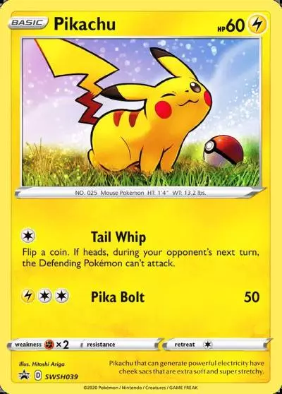 Pikachu SWSH039/307 SWSH Black Star Promos Pokemon card
