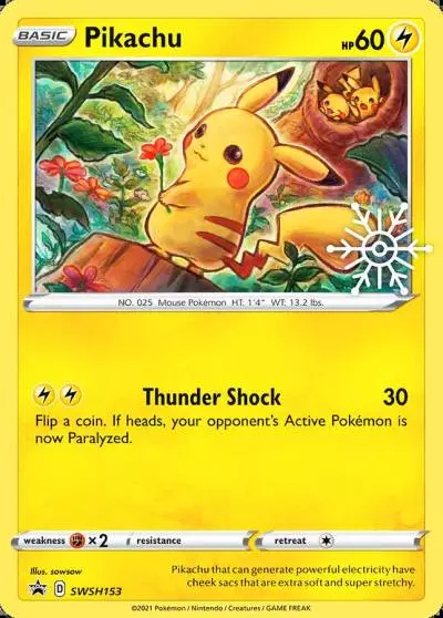 Pikachu SWSH153/307 SWSH Black Star Promos Pokemon card