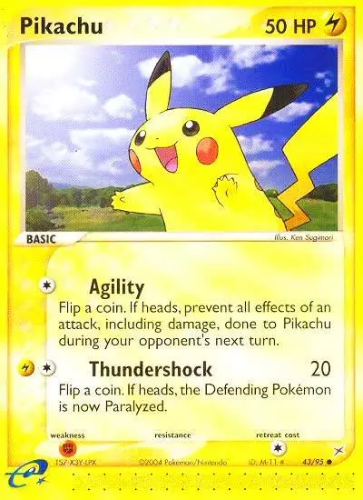Pikachu 43/95 Team Magma vs Team Aqua Pokemon card