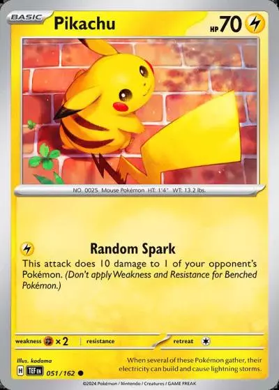 Pikachu 51/162 Temporal Forces Pokemon card