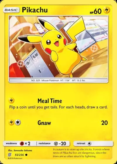 Pikachu 55/236 Unified Minds Pokemon card
