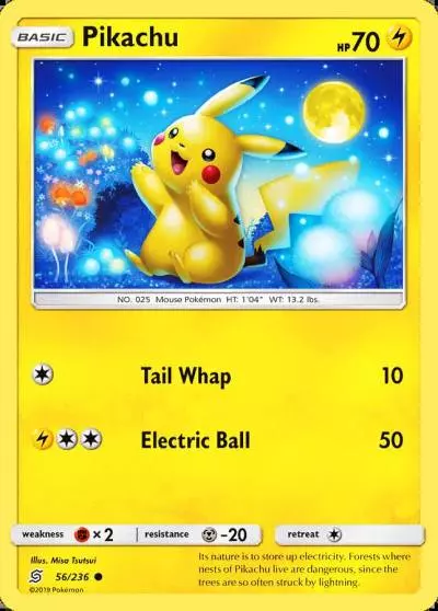 Pikachu 56/236 Unified Minds Pokemon card
