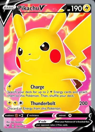 Pikachu V 170/185 Vivid Voltage Pokemon card