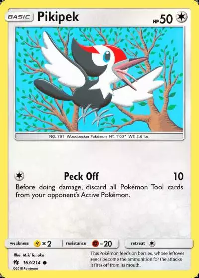 Pikipek 163/214 Lost Thunder Pokemon card