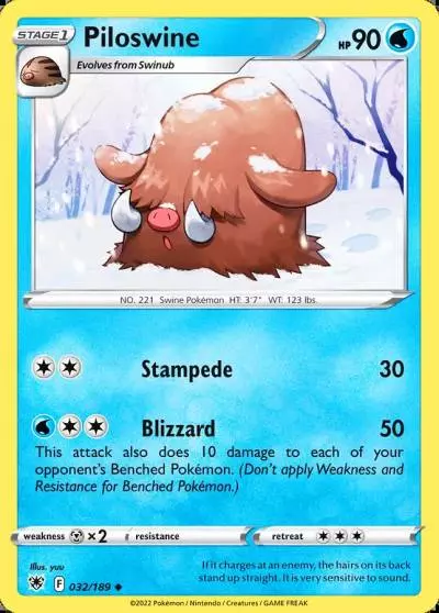 Piloswine 32/189 Astral Radiance Pokemon card