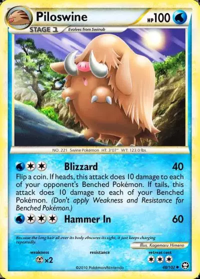 Piloswine 48/102 HS—Triumphant Pokemon card