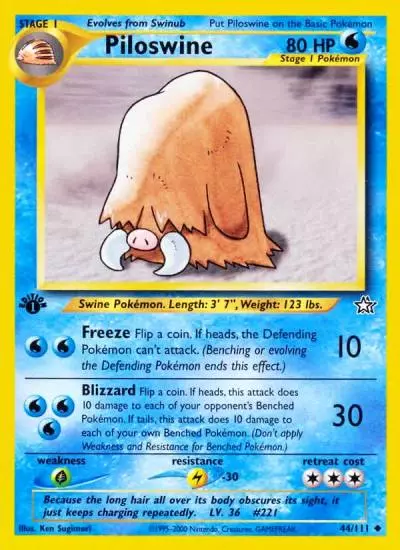 Piloswine 44/111 Neo Genesis Pokemon card
