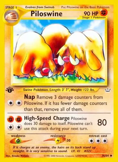 Piloswine 36/64 Neo Revelation Pokemon card