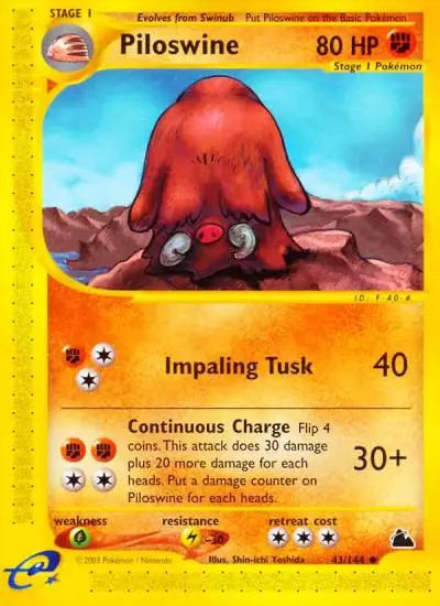 Piloswine 43/144 Skyridge Pokemon card