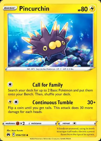 Pincurchin 56/159 Crown Zenith Pokemon card