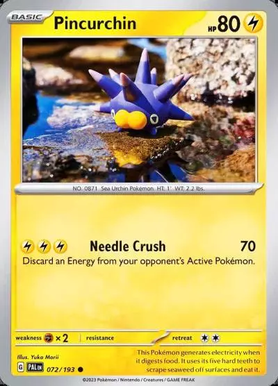Pincurchin 72/193 Paldea Evolved Pokemon card