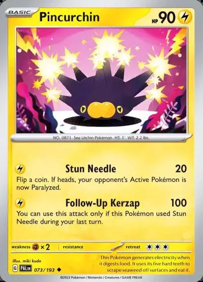 Pincurchin 73/193 Paldea Evolved Pokemon card