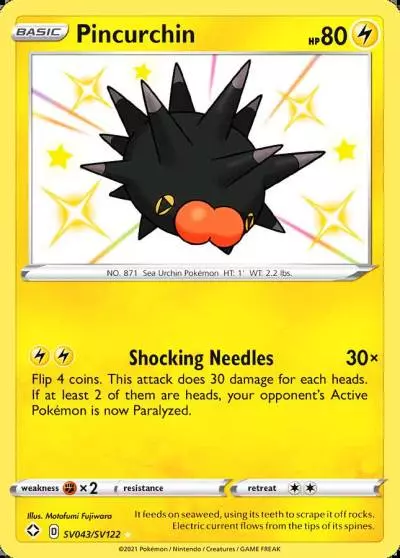 Pincurchin SV043/122 Shining Fates Shiny Vault Pokemon card