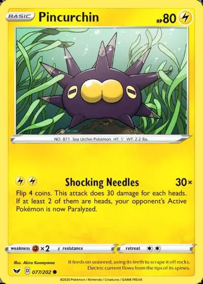 Pincurchin 77/202 Sword & Shield Pokemon card
