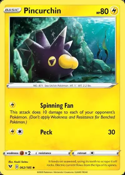 Pincurchin 62/185 Vivid Voltage Pokemon card