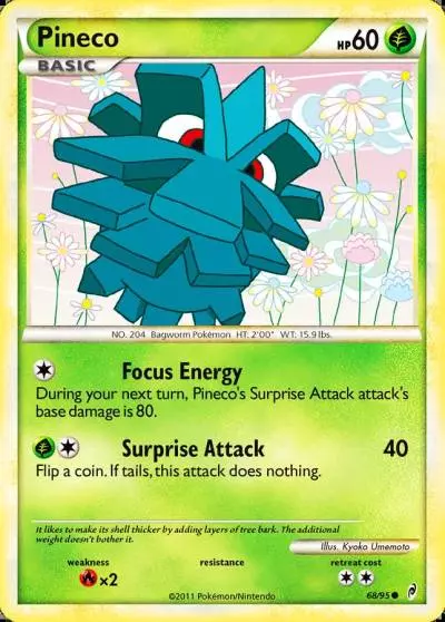 Pineco 68/95 Call of Legends Pokemon card