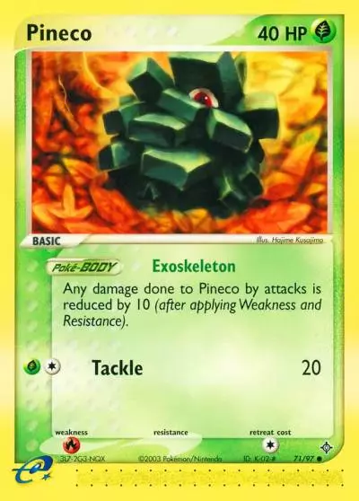 Pineco 71/97 Dragon Pokemon card