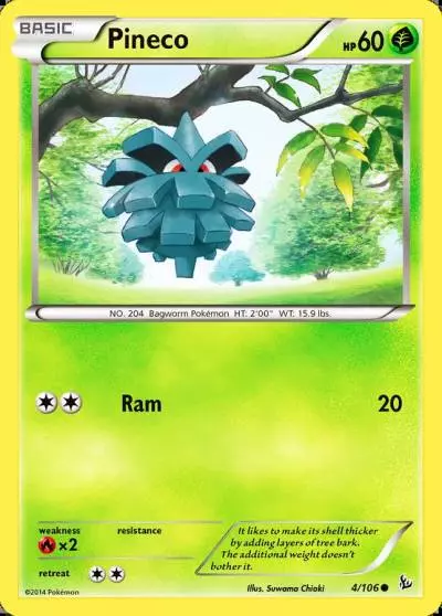Pineco 4/106 Flashfire Pokemon card