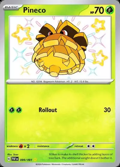 Pineco 99/91 Paldean Fates Pokemon card