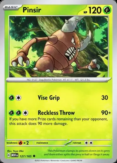 Pinsir 127/165 151 Pokemon card