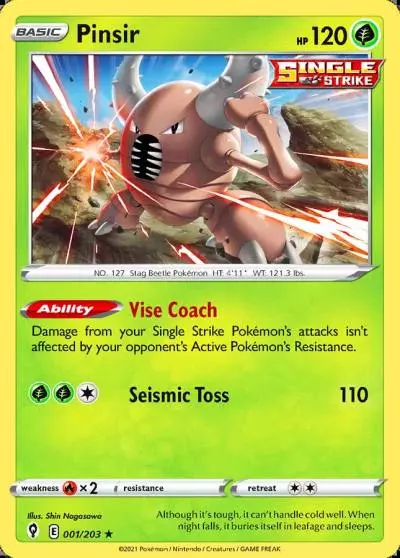 Pinsir 1/203 Evolving Skies Pokemon card