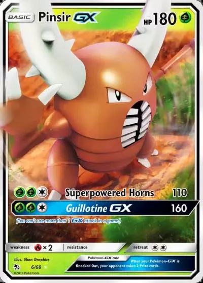 Pinsir-GX 6/68 Hidden Fates Pokemon card