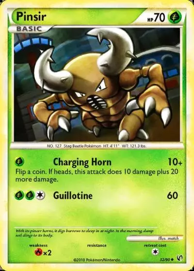Pinsir 32/90 HS—Undaunted Pokemon card