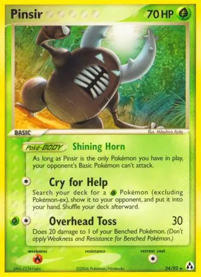 Pinsir 24/92 Legend Maker Pokemon card