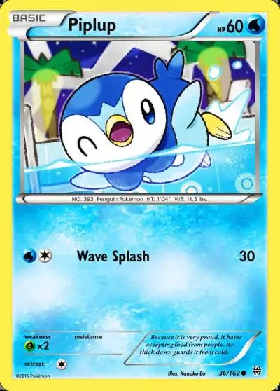 Piplup 36/162 BREAKthrough Pokemon card