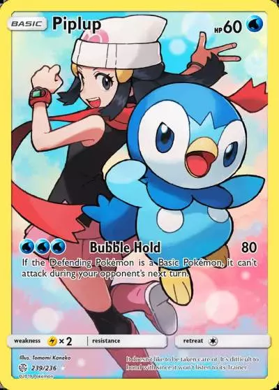 Piplup 239/236 Cosmic Eclipse Pokemon card
