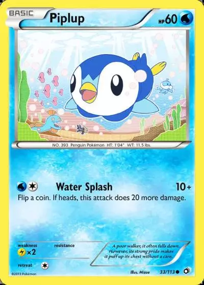 Piplup 33/113 Legendary Treasures Pokemon card