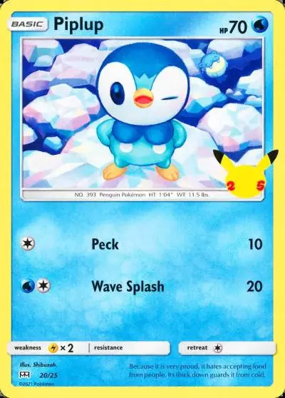 Piplup 20/25 McDonald's Collection 2021 Pokemon card