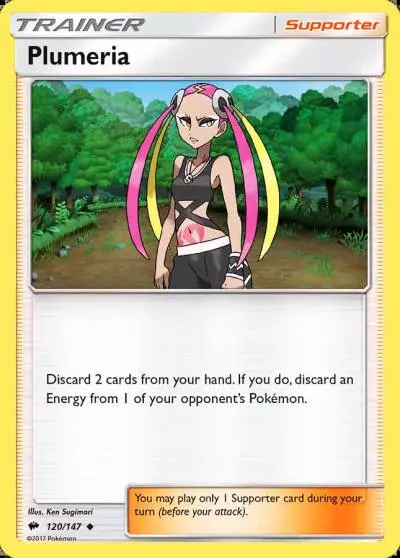 Plumeria 120/147 Burning Shadows Pokemon card