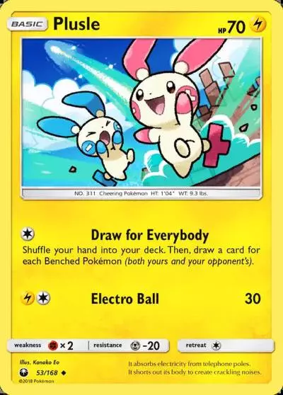 Plusle 53/168 Celestial Storm Pokemon card