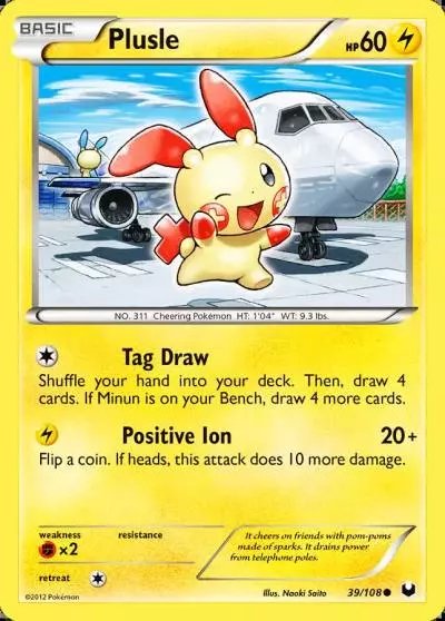 Plusle 39/108 Dark Explorers Pokemon card