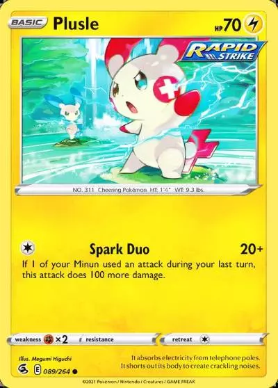 Plusle 89/264 Fusion Strike Pokemon card