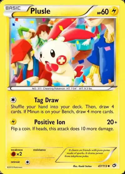 Plusle 47/113 Legendary Treasures Pokemon card