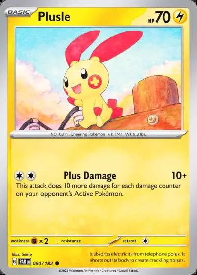 Plusle 60/182 Paradox Rift Pokemon card
