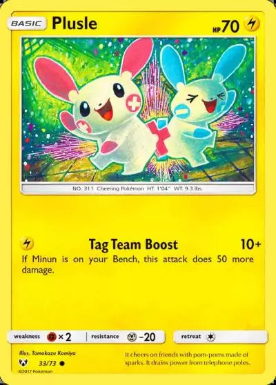 Plusle 33/73 Shining Legends Pokemon card