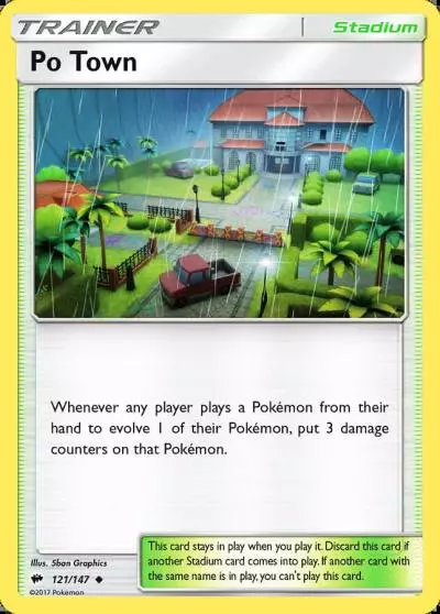 Po Town 121/147 Burning Shadows Pokemon card