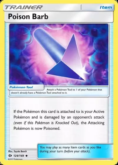 Poison Barb 124/149 Sun & Moon Pokemon card