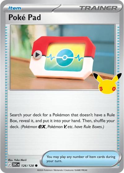 Poke Pad 126/128 30th Celebration Pokemon card