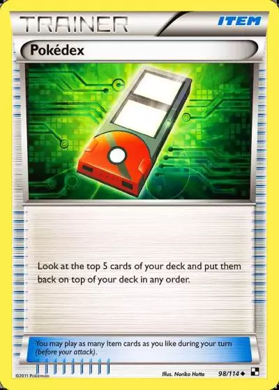 Pokédex 98/114 Black & White Pokemon card