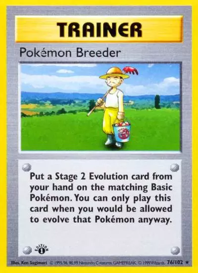Pokémon Breeder 76/102 Base Pokemon card