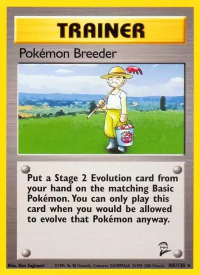 Pokémon Breeder 105/130 Base Set 2 Pokemon card