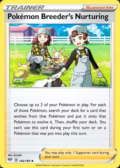 Pokémon Breeder's Nurturing 166/189 Darkness Ablaze Pokemon card
