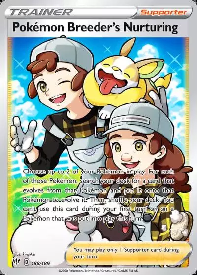 Pokémon Breeder's Nurturing 188/189 Darkness Ablaze Pokemon card