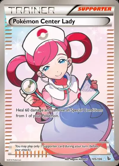 Pokémon Center Lady 105/106 Flashfire Pokemon card